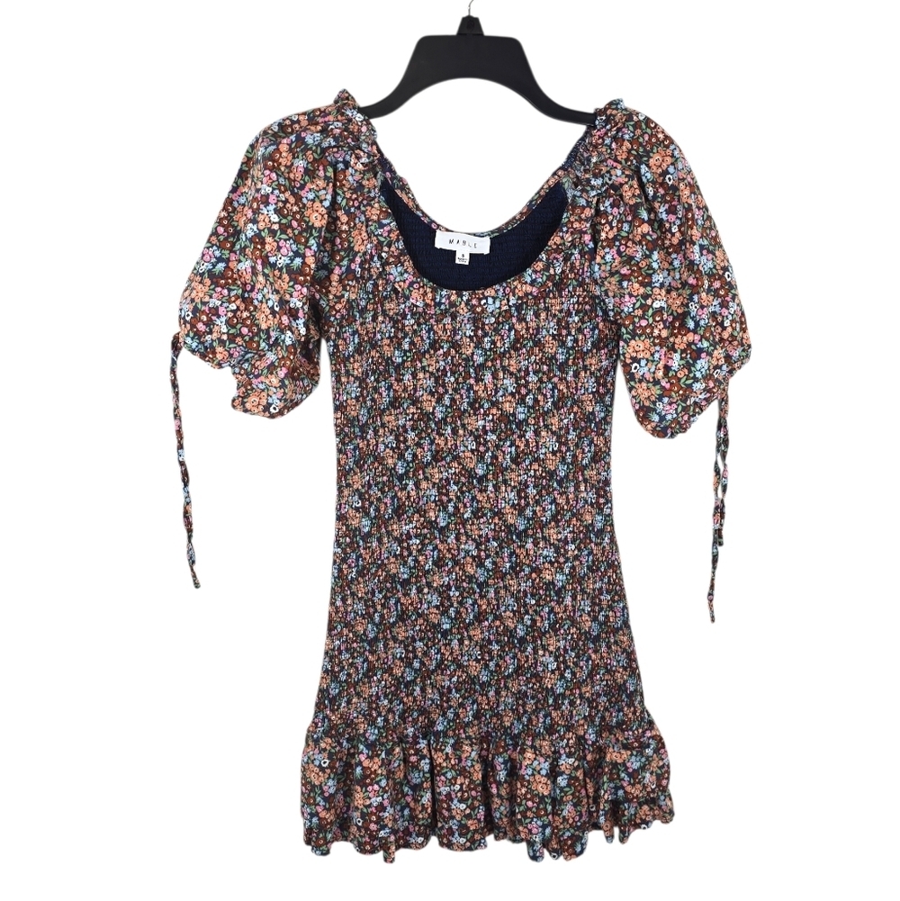 {Mable} Alaina Mini Dress - Blue Floral - Size Small